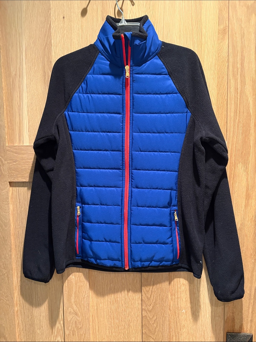 Woman’s Ralph Lauren Blue & Black Quilted Jacket with Red Trim